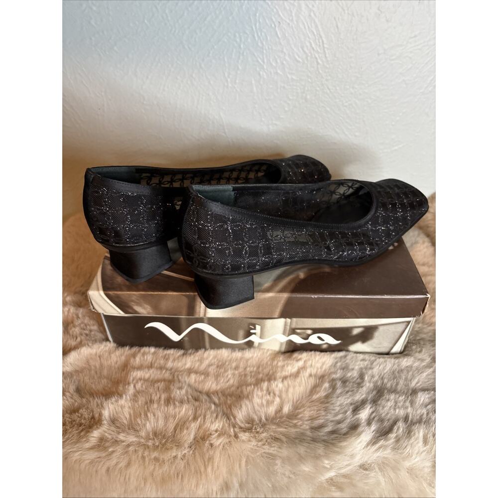 Nina Samson Trell Mesh Black Women's Low Heel‎ Shoe Size US 8.5 M Original Box - Picture 5 of 11